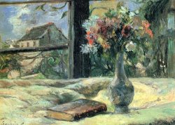Vase of Flowers at The Window by Paul Gauguin