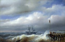 Rough Sea in Stormy Weather by Paul Jean Clays