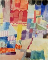 In Front of a Mosque in Tunis 1914 by Paul Klee