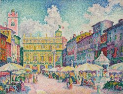 Market Of Verona by Paul Signac