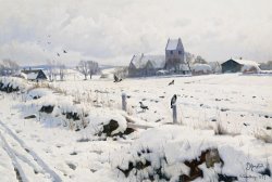 A Winter Landscape Holmstrup by Peder Monsted