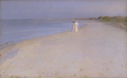 Summer evening at the South Beach by Peder Severin Kroyer