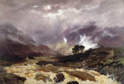 A Spate in the Highlands by Peter Graham