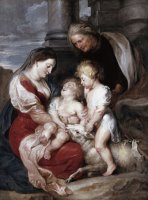 La Mare De Deu I El Nen Amb Santa Isabel I Sant Joanet, Cap a 1618 by Peter Paul Rubens
