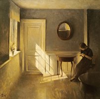 A Girl Reading in an Interior by Peter Vilhelm Ilsted