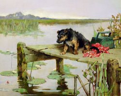 Terrier - Fishing by Philip Eustace Stretton