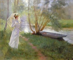 A walk by the river by Pierre Andre Brouillet