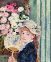 A French Girl with a Fan by Pierre Auguste Renoir