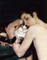 Boy With A Cat by Pierre Auguste Renoir