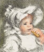 Child With A Biscuit by Pierre Auguste Renoir