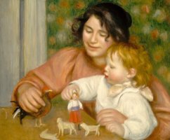 Child With Toys Gabrielle And The Artist S Son Jean by Pierre Auguste Renoir