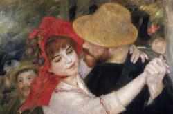 Detail of Dancing Couple From Le Bal a Bougival by Pierre Auguste Renoir