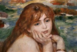 Detail of Female Figure's Head From Seated Bather by Pierre Auguste Renoir