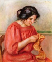 Gabrielle Darning by Pierre Auguste Renoir