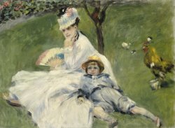 Madame Monet And Her Son by Pierre Auguste Renoir
