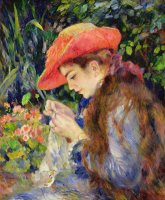 Marie Therese Durand Ruel Sewing by Pierre Auguste Renoir