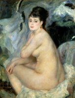 Nude Or Nude Seated On A Sofa 1876 by Pierre Auguste Renoir