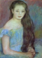 Portrait of a Young Girl with Blue Eyes by Pierre Auguste Renoir