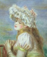 Portrait of a Young Woman in a Lace Hat by Pierre Auguste Renoir