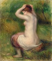 Seated nude by Pierre Auguste Renoir