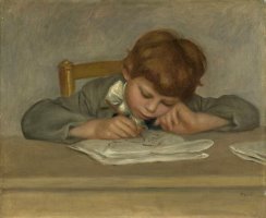 The Artist's Son, Jean Drawing (jean Renoir Dessinart) by Pierre Auguste Renoir