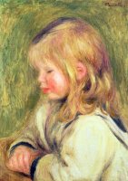 The Child in a White Shirt Reading by Pierre Auguste Renoir