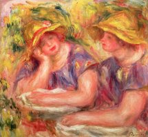 Two Women in Blue Blouses by Pierre Auguste Renoir