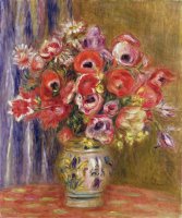 Vase of Tulips And Anemones by Pierre Auguste Renoir