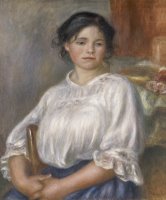 Young Girl Sitting on a Chair by Pierre Auguste Renoir