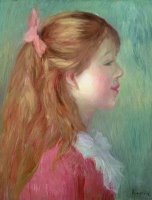 Young girl with Long hair in profile by Pierre Auguste Renoir