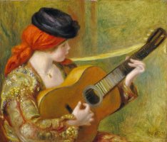 Young Spanish Woman With A Guitar by Pierre Auguste Renoir