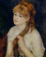 Young Woman Braiding her Hair by Pierre Auguste Renoir