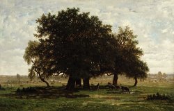 Holm Oaks by Pierre Etienne Theodore Rousseau