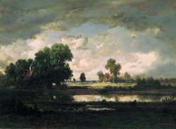 The Pool with a Stormy Sky by Pierre Etienne Theodore Rousseau