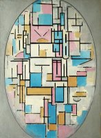 Composition in Oval with Color Planes 1 by Piet Mondrian