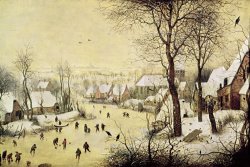 Winter Landscape With Skaters And A Bird Trap by Pieter Bruegel the Elder