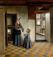 Woman with a Child in a Pantry by Pieter de Hooch