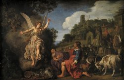 The Angel Raphael Takes Leave of Old Tobit And His Son Tobias by Pieter Lastman