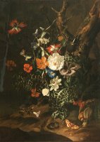 A Sylvan Scene with Flowers by Rachel Ruysch