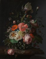 Still Life with Flowers on a Marble Tabletop by Rachel Ruysch