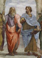 Aristotle And Plato Detail Of School Of Athens by Raffaello Sanzio of Urbino