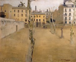 Courtyard of The Old Barcelona Prison (courtyard of The 'lambs') by Ramon Casas i Carbo