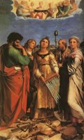 St Cecilia with Sts Paul, John Evangelists, Augustine And Mary Magdalene by Raphael