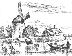 Rembrandt Mill Drawing by Rembrandt