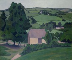 Landscape with Thatched Barn by Robert Polhill Bevan