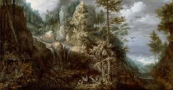 Landscape with The Temptation of Saint Anthony by Roelant Savery