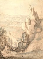 Mountainous Landscape with Steep Cliffs by Roelant Savery