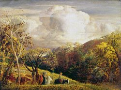 Landscape figures and cattle by Samuel Palmer