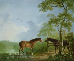 Mare and Stallion in a Landscape by Sawrey Gilpin