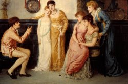 A Youth Relating Tales to Ladies by Simeon Solomon